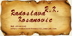 Radoslava Kosanović vizit kartica